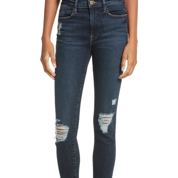 Frame | Le High Skinny Distressed Jeans Montclair - Picture 3 of 8
